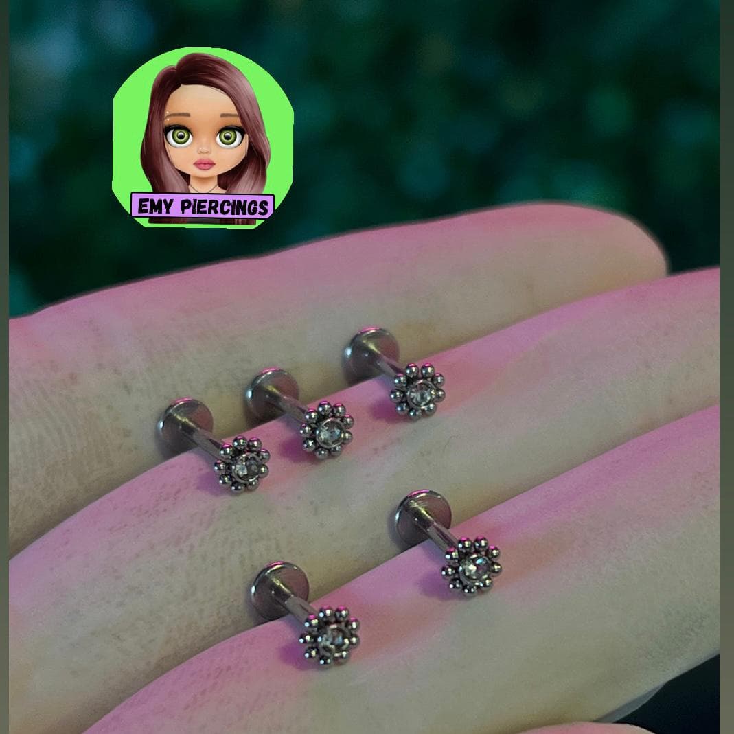 Labret flor 1 - aço cirurgico NÃO ESTÉRIL