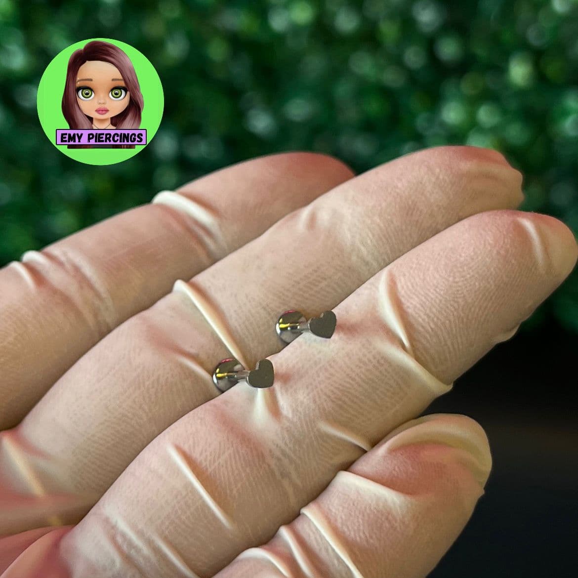 Labret coração liso - aço cirurgico NÃO ESTÉRIL